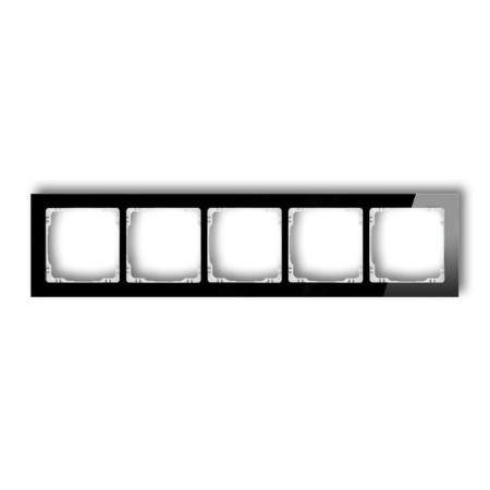 Karlik Deco Czarny Ramka Uniwersalna Pięciokrotna - Efekt Szkła (Ramka: Czarna; Spód: Biały) 12-0-Drs-5