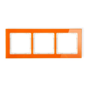 Karlik Deco Pomarańczowy Ramka Uniwersalna Potrójna - Efekt Szkła (Ramka: Pomarańczowa; Spód: Beżowy) 13-1-Drs-3