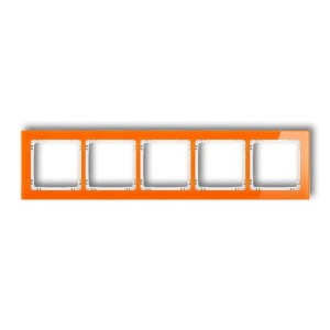 Karlik Deco Pomarańczowy Ramka Uniwersalna Pięciokrotna - Efekt Szkła (Ramka: Pomarańczowa; Spód: Biały) 13-0-Drs-5