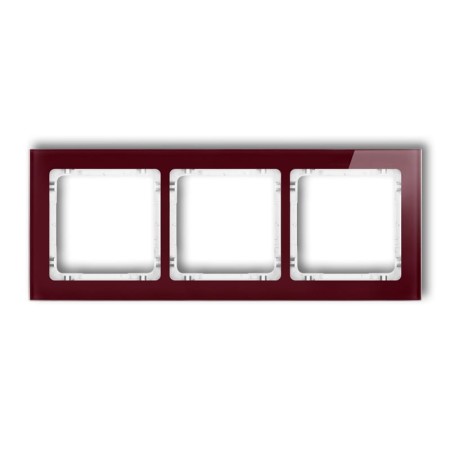 Karlik Deco Bordowy Ramka Uniwersalna Potrójna - Efekt Szkła (Ramka: Bordowa; Spód: Biały) 14-0-Drs-3