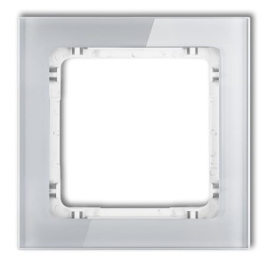 Karlik Deco Szary Ramka Uniwersalna Pojedyncza - Efekt Szkła (Ramka: Szara; Spód: Biały) 15-0-Drs-1