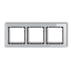 Karlik Deco Szary Ramka Uniwersalna Potrójna - Efekt Szkła (Ramka: Szara; Spód: Grafitowy) 15-11-Drs-3