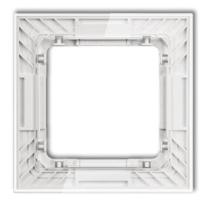 Karlik Deco Transparentny Ramka Uniwersalna Pojedyncza Transparentna Deco Art - Efekt Szkła (Ramka: Transparentna; Spód: Biały) 52-0-Drs-1