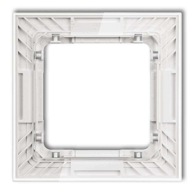 Karlik Deco Transparentny Ramka Uniwersalna Pojedyncza Transparentna Deco Art - Efekt Szkła (Ramka: Transparentna; Spód: Biały) 52-0-Drs-1