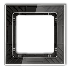 Karlik Deco Transparentny Ramka Uniwersalna Pojedyncza Transparentna Deco Art - Efekt Szkła (Ramka: Transparentna; Spód: Czarny) 52-12-Drs-1