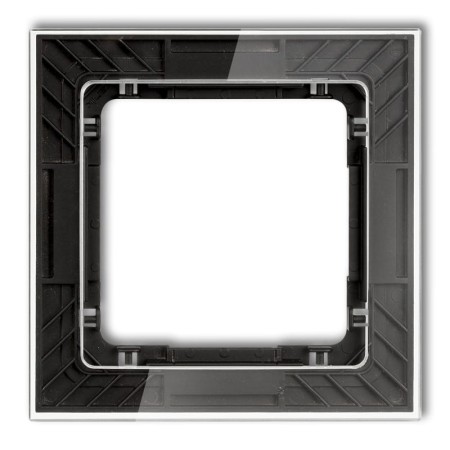 Karlik Deco Transparentny Ramka Uniwersalna Pojedyncza Transparentna Deco Art - Efekt Szkła (Ramka: Transparentna; Spód: Czarny) 52-12-Drs-1