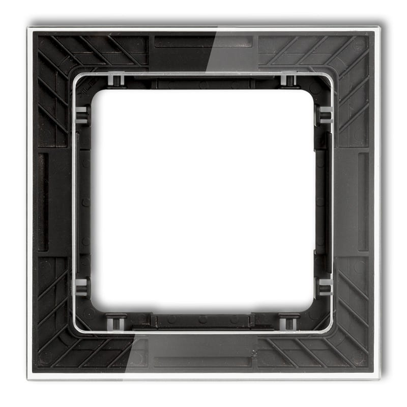 Karlik Deco Transparentny Ramka Uniwersalna Pojedyncza Transparentna Deco Art - Efekt Szkła (Ramka: Transparentna; Spód: Czarny) 52-12-Drs-1