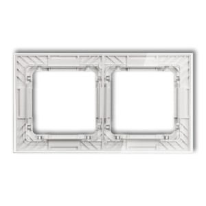 Karlik Deco Transparentny Ramka Uniwersalna Podwójna Transparentna Deco Art - Efekt Szkła (Ramka: Transparentna; Spód: Biały) 52-0-Drs-2