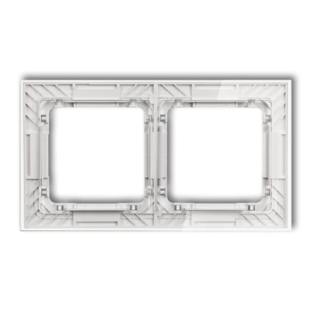 Karlik Deco Transparentny Ramka Uniwersalna Podwójna Transparentna Deco Art - Efekt Szkła (Ramka: Transparentna; Spód: Biały) 52-0-Drs-2
