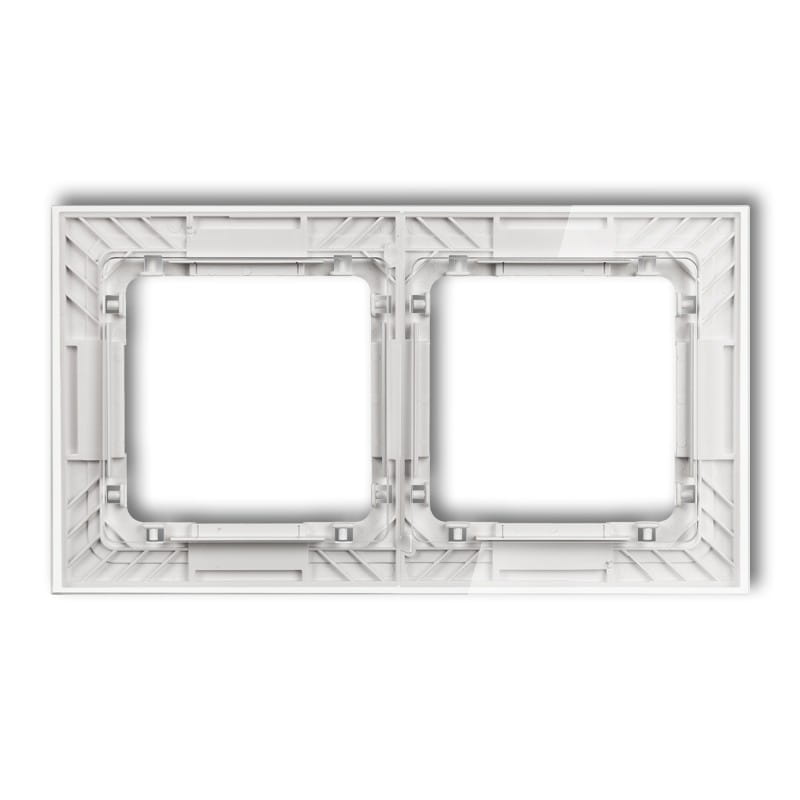 Karlik Deco Transparentny Ramka Uniwersalna Podwójna Transparentna Deco Art - Efekt Szkła (Ramka: Transparentna; Spód: Biały) 52-0-Drs-2