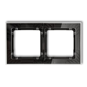 Karlik Deco Transparentny Ramka Uniwersalna Podwójna Transparentna Deco Art - Efekt Szkła (Ramka: Transparentna; Spód: Czarny) 52-12-Drs-2