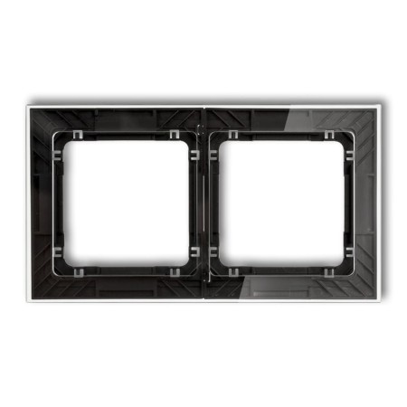 Karlik Deco Transparentny Ramka Uniwersalna Podwójna Transparentna Deco Art - Efekt Szkła (Ramka: Transparentna; Spód: Czarny) 52-12-Drs-2