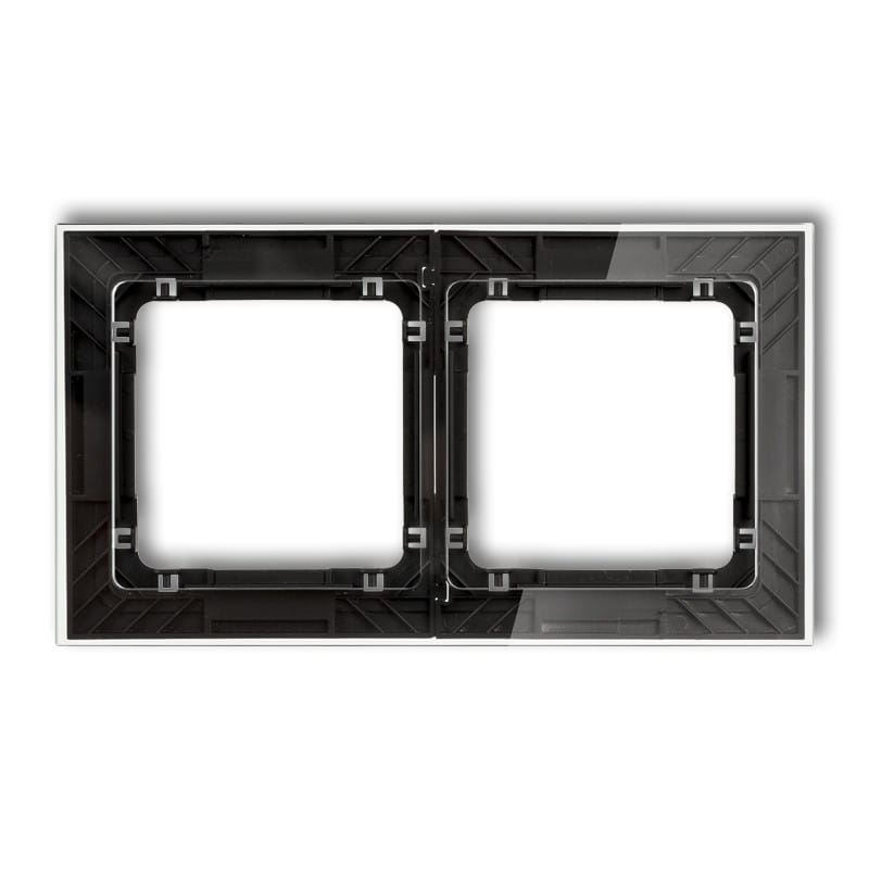 Karlik Deco Transparentny Ramka Uniwersalna Podwójna Transparentna Deco Art - Efekt Szkła (Ramka: Transparentna; Spód: Czarny) 52-12-Drs-2