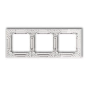 Karlik Deco Transparentny Ramka Uniwersalna Potrójna Transparentna Deco Art - Efekt Szkła (Ramka: Transparentna; Spód: Biały) 52-0-Drs-3