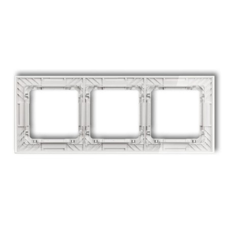 Karlik Deco Transparentny Ramka Uniwersalna Potrójna Transparentna Deco Art - Efekt Szkła (Ramka: Transparentna; Spód: Biały) 52-0-Drs-3