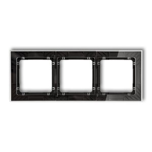 Karlik Deco Transparentny Ramka Uniwersalna Potrójna Transparentna Deco Art - Efekt Szkła (Ramka: Transparentna; Spód: Czarny) 52-12-Drs-3