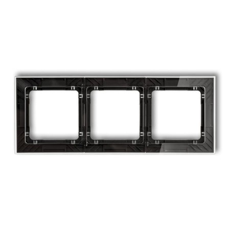 Karlik Deco Transparentny Ramka Uniwersalna Potrójna Transparentna Deco Art - Efekt Szkła (Ramka: Transparentna; Spód: Czarny) 52-12-Drs-3