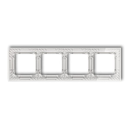 Karlik Deco Transparentny Ramka Uniwersalna Poczwórna Transparentna Deco Art - Efekt Szkła (Ramka: Transparentna; Spód: Biały) 52-0-Drs-4