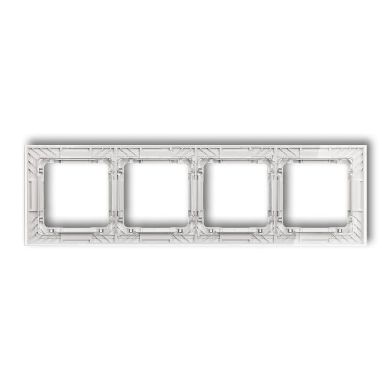 Karlik Deco Transparentny Ramka Uniwersalna Poczwórna Transparentna Deco Art - Efekt Szkła (Ramka: Transparentna; Spód: Biały) 52-0-Drs-4