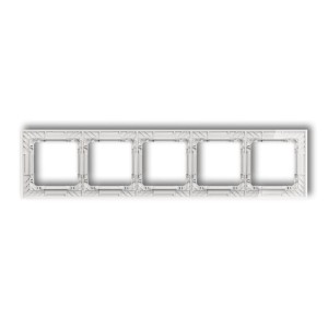 Karlik Deco Transparentny Ramka Uniwersalna Pięciokrotna Transparentna Deco Art - Efekt Szkła (Ramka: Transparentna; Spód: Biały) 52-0-Drs-5
