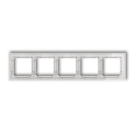 Karlik Deco Transparentny Ramka Uniwersalna Pięciokrotna Transparentna Deco Art - Efekt Szkła (Ramka: Transparentna; Spód: Biały) 52-0-Drs-5