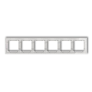 Karlik Deco Transparentny Ramka Uniwersalna Sześciokrotna Transparentna Deco Art - Efekt Szkła (Ramka: Transparentna; Spód: Biały) 52-0-Drs-6