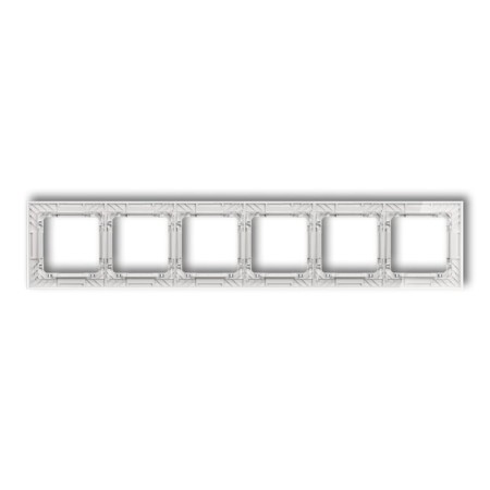 Karlik Deco Transparentny Ramka Uniwersalna Sześciokrotna Transparentna Deco Art - Efekt Szkła (Ramka: Transparentna; Spód: Biały) 52-0-Drs-6