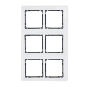 Karlik Deco Biały Ramka Modułowa 6 Krotna (2 Poziom, 3 Pion) - Efekt Szkła (Ramka Biała; Spód Grafitowy) 0-11-Drsm-2X3