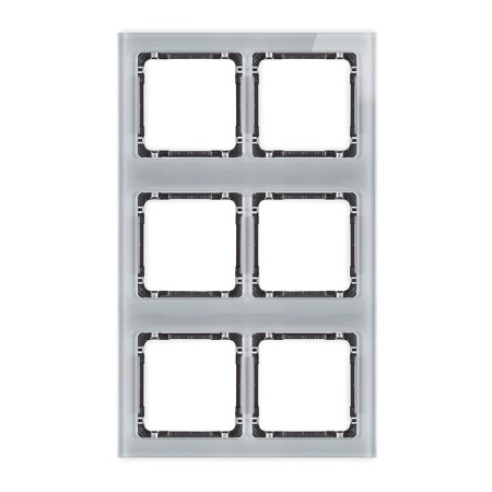 Karlik Deco Szary Ramka Modułowa 6 Krotna (2 Poziom, 3 Pion) - Efekt Szkła (Ramka Szara; Spód Grafitowy) 15-11-Drsm-2X3