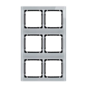 Karlik Deco Szary Ramka Modułowa 6 Krotna (2 Poziom, 3 Pion) - Efekt Szkła (Ramka Szara; Spód Czarny) 15-12-Drsm-2X3