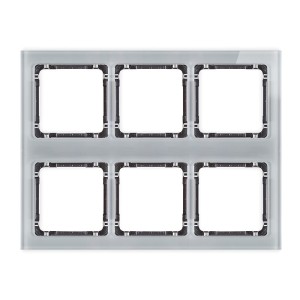 Karlik Deco Szary Ramka Modułowa 6 Krotna (3 Poziom, 2 Pion) - Efekt Szkła (Ramka Szara; Spód Grafitowy) 15-11-Drsm-3X2