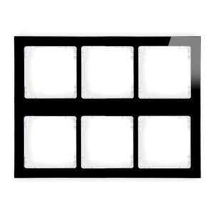 Karlik Deco Czarny Ramka Modułowa 6 Krotna (3 Poziom, 2 Pion) - Efekt Szkła (Ramka Czarna; Spód Biała) 12-0-Drsm-3X2