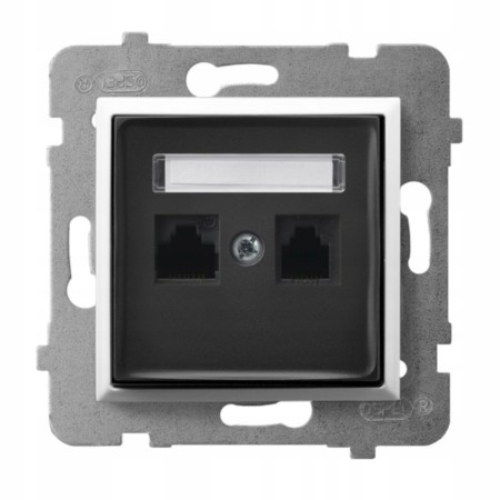 Moduł Czarny / Biały Bez Ramki Gniazdo Internetowe