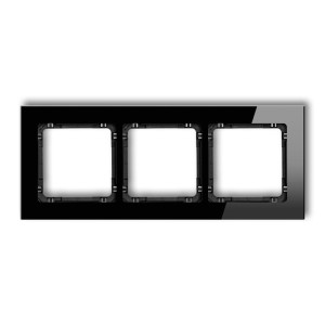 Karlik Deco Czarny Ramka Uniwersalna Potrójna - Szkło (Ramka: Czarna; Spód: Czarny) 12-12-Drg-3