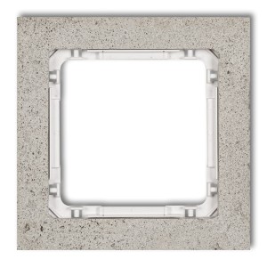Karlik Deco Jasnoszary Ramka Uniwersalna Pojedyncza - Beton (Ramka: Jasnoszara; Spód: Biały) 27-0-Drb-1