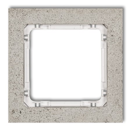 Karlik Deco Jasnoszary Ramka Uniwersalna Pojedyncza - Beton (Ramka: Jasnoszara; Spód: Biały) 27-0-Drb-1