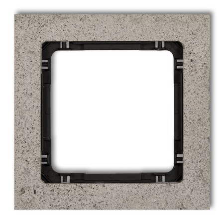 Karlik Deco Jasnoszary Ramka Uniwersalna Pojedyncza - Beton (Ramka: Jasnoszara; Spód: Czarny) 27-12-Drb-1