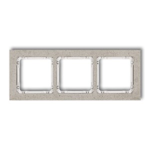 Karlik Deco Jasnoszary Ramka Uniwersalna Potrójna - Beton (Ramka: Jasnoszara; Spód: Biały) 27-0-Drb-3
