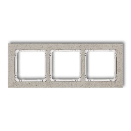 Karlik Deco Jasnoszary Ramka Uniwersalna Potrójna - Beton (Ramka: Jasnoszara; Spód: Biały) 27-0-Drb-3