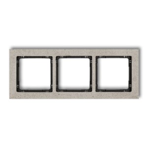 Karlik Deco Jasnoszary Ramka Uniwersalna Potrójna - Beton (Ramka: Jasnoszara; Spód: Czarny) 27-12-Drb-3