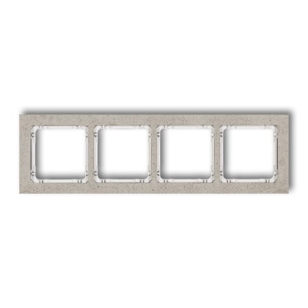 Karlik Deco Jasnoszary Ramka Uniwersalna Poczwórna - Beton (Ramka: Jasnoszara; Spód: Biały) 27-0-Drb-4