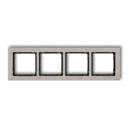 Karlik Deco Jasnoszary Ramka Uniwersalna Poczwórna - Beton (Ramka: Jasnoszara; Spód: Czarny) 27-12-Drb-4