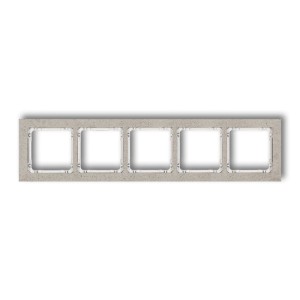 Karlik Deco Jasnoszary Ramka Uniwersalna Pięciokrotna - Beton (Ramka: Jasnoszara; Spód: Biały) 27-0-Drb-5
