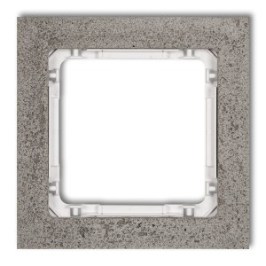 Karlik Deco Ciemnoszary Ramka Uniwersalna Pojedyncza - Beton (Ramka: Ciemnoszary; Spód: Biały) 28-0-Drb-1