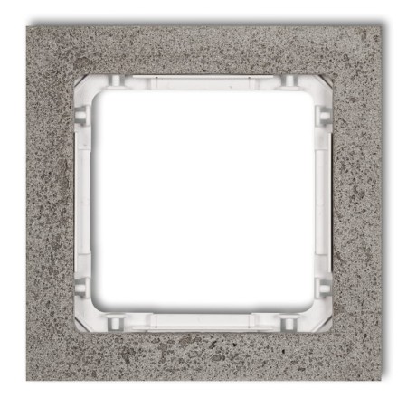 Karlik Deco Ciemnoszary Ramka Uniwersalna Pojedyncza - Beton (Ramka: Ciemnoszary; Spód: Biały) 28-0-Drb-1