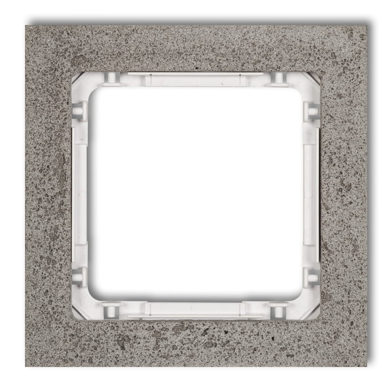 Karlik Deco Ciemnoszary Ramka Uniwersalna Pojedyncza - Beton (Ramka: Ciemnoszary; Spód: Biały) 28-0-Drb-1
