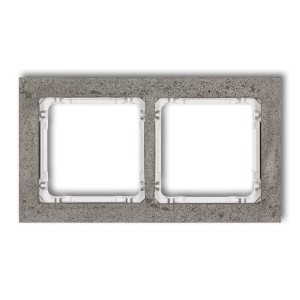 Karlik Deco Ciemnoszary Ramka Uniwersalna Podwójna - Beton (Ramka: Ciemnoszary; Spód: Biały) 28-0-Drb-2