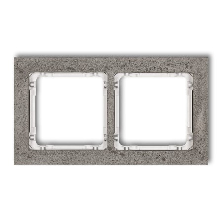 Karlik Deco Ciemnoszary Ramka Uniwersalna Podwójna - Beton (Ramka: Ciemnoszary; Spód: Biały) 28-0-Drb-2