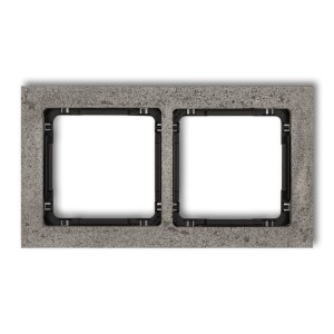 Karlik Deco Ciemnoszary Ramka Uniwersalna Podwójna - Beton (Ramka: Ciemnoszary; Spód: Czarny) 28-12-Drb-2