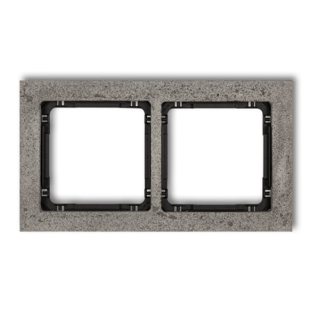 Karlik Deco Ciemnoszary Ramka Uniwersalna Podwójna - Beton (Ramka: Ciemnoszary; Spód: Czarny) 28-12-Drb-2